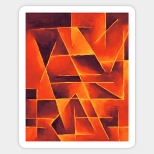 Vacation Cubist Painting - Lava Color Variant Sticker